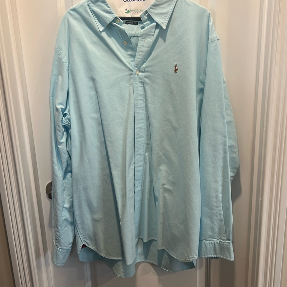 Aqua button down dress shirt